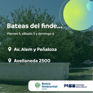 Bateas para residuos voluminosos disponibles hasta el domingo en dos puntos de la ciudad.