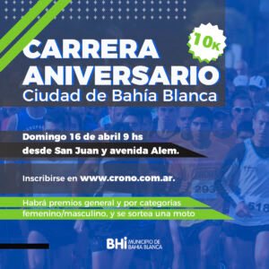 Se realizará el domingo la Carrera Aniversario de la Ciudad con recorrido de 10K
