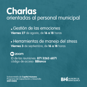 Bahía Blanca: El Municipio ofrecerá dos charlas virtuales sobre gestión emocional (27/8) y manejo del estrés (3/9)