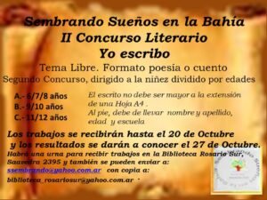 Se abre la inscripción al II Concurso Literario 'Yo escribo' organizado por Sembrando Sueños en la Bahía
