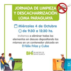 El municipio realizará tareas de control de criaderos y descacharrización en Loma Paraguaya el 4 de octubre