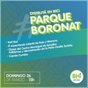 El domingo 26 se realiza Disfrutá Bahía en Bici en Parque Boronat con paseo ciclista gratuito a partir de las 15:30 hs