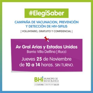 La Secretaría de Salud continúa con jornadas de prevención y detección de HIV y Sífilis en Villa Delfina y seguirá en diciembre en Plaza Rivadavia
