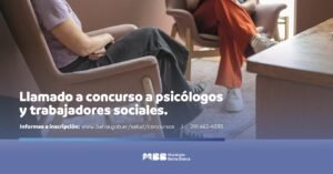 Municipio abre concursos para psicólogos y trabajadores sociales en Salud Mental.