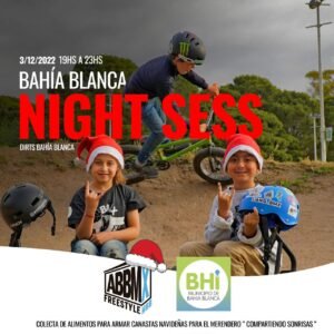 Se realizará la exhibición de BMX Freestyle 'Bahía Blanca Night Sess' el sábado de 19 a 23 hs en las rampas del Parque de Mayo. Se solicita colaboración con alimentos no perecederos para canastas navideñas. Habrá medallas para participantes.