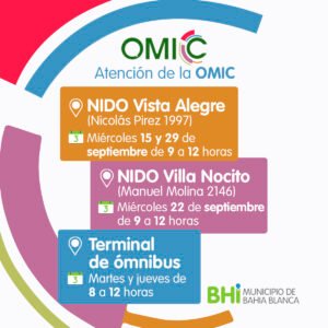 La OMIC continúa brindando atención en espacios NIDO: miércoles 22 en Villa Nocito y miércoles 29 en Vista Alegre