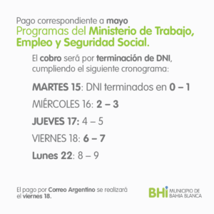 El Ministerio de Trabajo publica el cronograma de pagos de sus programas sociales con fechas escalonadas del 15 al 22 de marzo según terminación de DNI