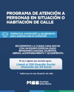 Municipio activa programa de atención a personas en situación de calle reforzado en invierno con 50 plazas disponibles.