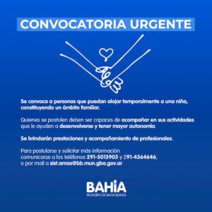 La Municipalidad convoca a través del programa Familias Solidarias a ciudadanos interesados en alojar temporalmente a una niña