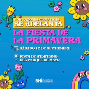 La Municipalidad adelanta la Fiesta de la Primavera al sábado desde las 12 horas por condiciones climáticas adversas pronosticadas para el domingo. Habrá música en vivo