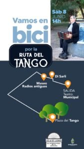 Paseo en bicicleta por sitios históricos del tango bahiense el sábado 8 de junio desde Teatro Municipal.