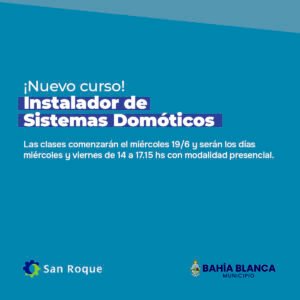 Escuela San Roque abre inscripciones para curso de Instalador de Sistemas Domóticos con clases presenciales.