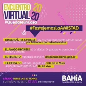 Municipio promueve celebración virtual del Día de la Amistad con actividades online y compras en plataforma local.