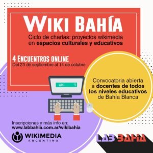 Ciclo de cuatro charlas online gratuitas sobre Wikipedia y Wikimedia desde el 23 de septiembre.
