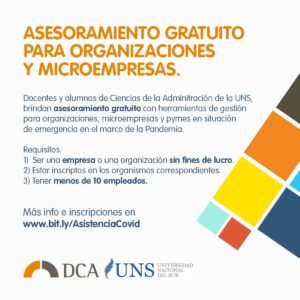 Cierra convocatoria para programa de asesoramiento gratuito virtual a organizaciones bahienses afectadas por COVID-19.