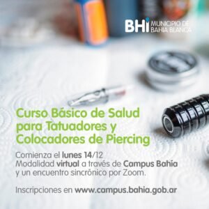 Curso virtual de salud para tatuadores y piercers desde el lunes 14.