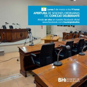 El próximo lunes a las 9 comienza el período ordinario de sesiones en el Concejo Deliberante. Sin público por protocolos sanitarios