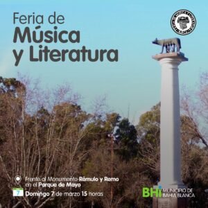 Se realizará una Feria de Música y Literatura el próximo domingo desde las 15 en el Parque de Mayo