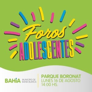 Se realizará una jornada con actividades para adolescentes en el parque Boronat el lunes 16 desde las 14 hs