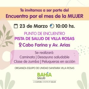 La Secretaría de Salud realiza actividades por el Mes de la Mujer este miércoles en Villa Rosas: caminata