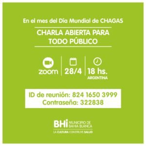 La Secretaría de Salud de Bahía Blanca realizará una charla abierta y gratuita sobre Chagas con expertos locales