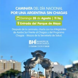 Este domingo se realizará una caminata y charla en parque de Mayo para concientizar sobre el Chagas