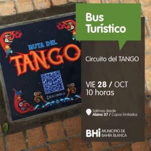 El Bus Turístico realizará un recorrido gratuito por la Ruta del Tango visitando sitios de la historia tanguera y el Museo de Radios Antiguas Carlos Gardel. Salida el viernes a las 10 hs. Inscripción limitada por WhatsApp.
