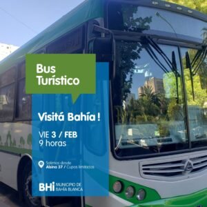 El Bus Turístico realiza una recorrida gratuita este viernes 3 de febrero por el centro de Bahía Blanca