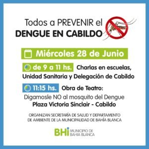 La Secretaría de Salud y el Departamento de Ambiente realizarán actividades de prevención contra el dengue en Cabildo: charlas en escuelas y centros de salud