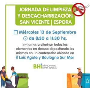 La Secretaría de Salud realizará tareas de control de criaderos y descacharrización el miércoles 13 en los barrios Comandante Espora y San Vicente