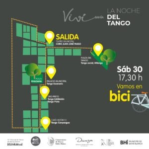 La Dirección de Turismo organiza un recorrido en bicicleta por la Ruta del Tango mañana sábado a las 17.30