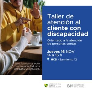 La Dirección de Turismo y Acción Social invitan a un taller gratuito sobre atención a personas sordas