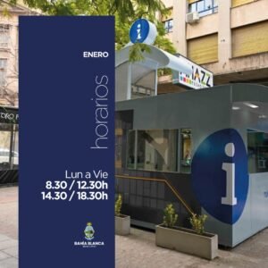 La oficina de Turismo atiende en enero de lunes a viernes con horario corrido de mañana y tarde.