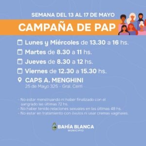 Jornadas gratuitas de PAP hasta el viernes en el Centro de Salud Antonio Menghini de General Daniel Cerri.