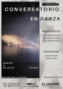 Conversatorio gratuito y virtual sobre danza el martes 8 de julio