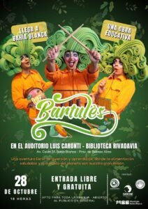 Les Bartules llega a Bahía con funciones educativas y show gratuito en Biblioteca Rivadavia del 27 al 29 de marzo.