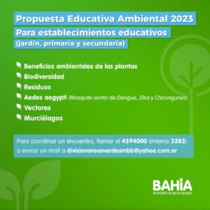La Municipalidad ofrece encuentros educativos sobre temas ambientales en establecimientos educativos: plantas
