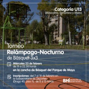 Se abren inscripciones hasta el viernes para el Torneo Relámpago-Nocturno de Básquet 3x3