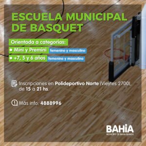Se inaugura una nueva Escuela Municipal de Básquet en el Polideportivo Norte para niños y niñas de 5