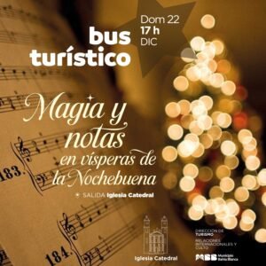 Bus Turístico realiza circuito navideño gratuito el domingo 22 con música e historia religiosa.