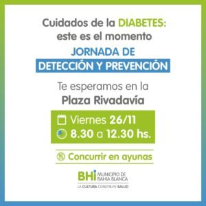 La Municipalidad realizará una jornada de detección y prevención de diabetes el viernes en plaza Rivadavia