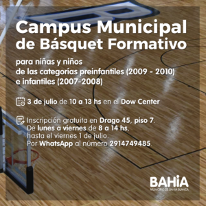 Se realizará una jornada gratuita de básquet formativo para niñas y niños de categorías preinfantiles e infantiles el domingo de 10 a 13 en el Dow Center. Inscripciones hasta el viernes.
