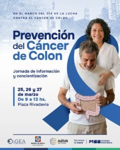 Jornadas de prevención del cáncer de colon en plaza Rivadavia del 25 al 27 de marzo