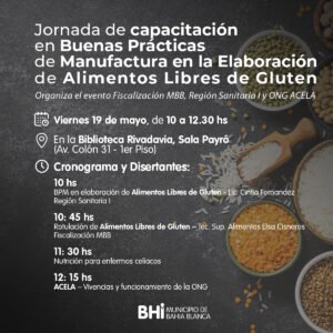 El municipio organiza una capacitación gratuita sobre elaboración de alimentos libres de gluten con disertantes de la Región Sanitaria I