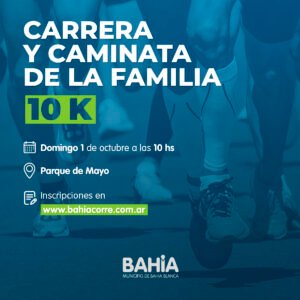 Se realizará el 1 de octubre desde las 10hs en parque de Mayo una carrera y caminata de 5 y 10K con categorías femenino