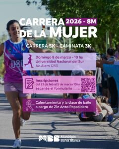 Carrera de la Mujer 2026 en homenaje a Elsa Strizzi con opciones de 5 y 3 KM.