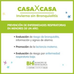 La campaña Casa x Casa continúa visitando hogares con menores de 12 meses hasta el 31 de agosto. Equipos de enfermeras y profesionales de salud brindan consejos de prevención