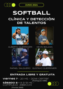 Clínica de bateo de la Selección Nacional de Sóftbol a cargo de Gustavo Guerrinieri en Dow Center.