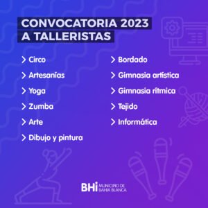 La Municipalidad de Bahía Blanca continúa la convocatoria a talleristas para ofrecerlos en diferentes puntos de la ciudad. Se buscan profesionales en peluquería