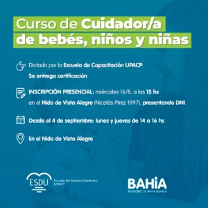 Se abre inscripción para curso de Cuidador/a de bebés